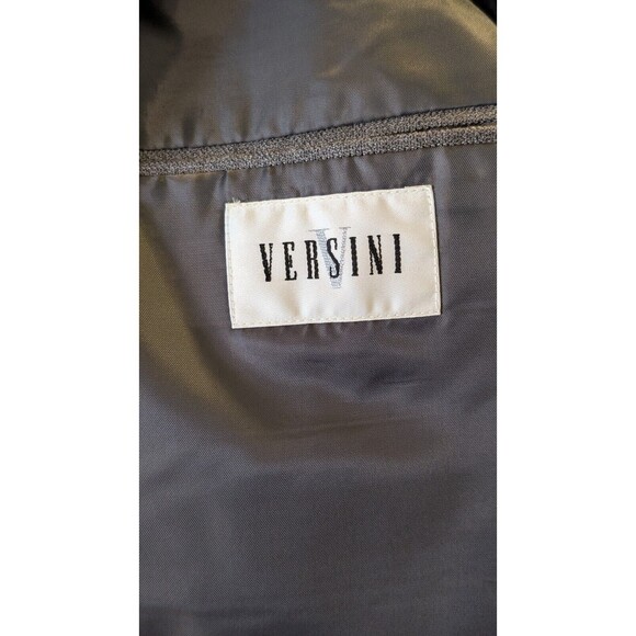 Versini Men's Gray 2 Button Blazer Sport Coat Jacket Size 42L Silk/Wool - Picture 11 of 13